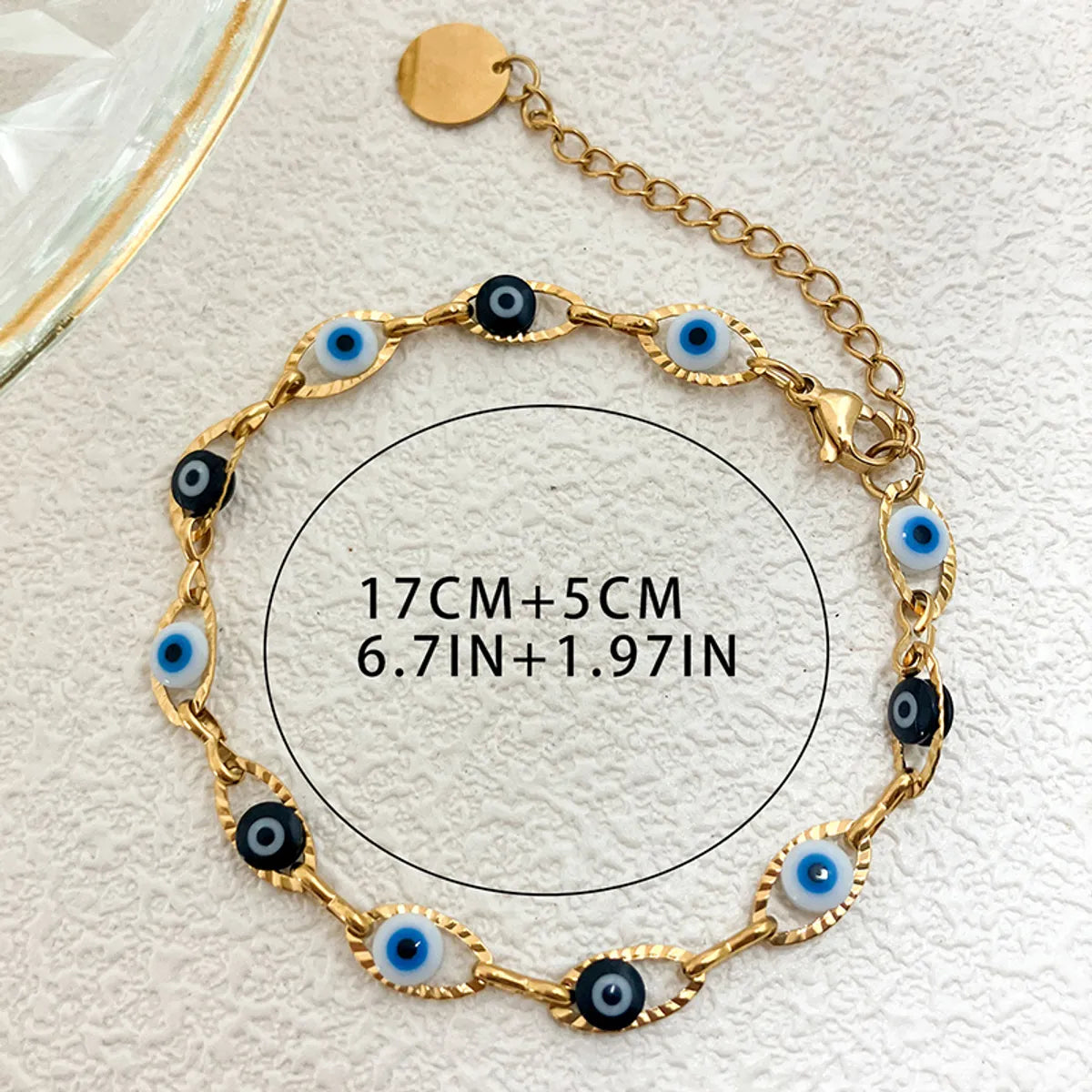 Casual Modern Style Eye Stainless Steel Enamel Plating Gold Plated Bracelets