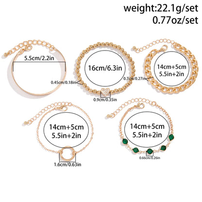 Casual Modern Style Heart Shape 18k Gold Plated Rhinestones Ccb Alloy Iron Wholesale Bracelets