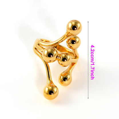 304 Stainless Steel 18K Gold Plated Casual Modern Style Asymmetrical Irregular Geometric No Inlay Open Rings Rings