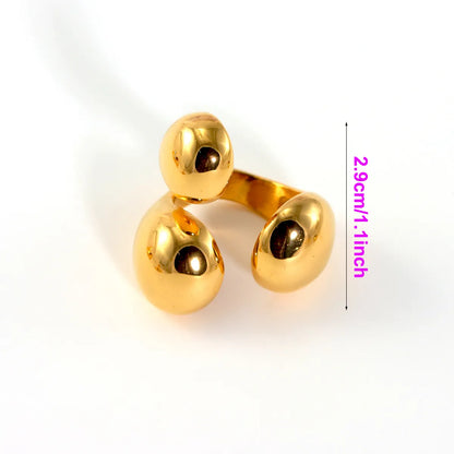 304 Stainless Steel 18K Gold Plated Casual Modern Style Asymmetrical Irregular Geometric No Inlay Open Rings Rings