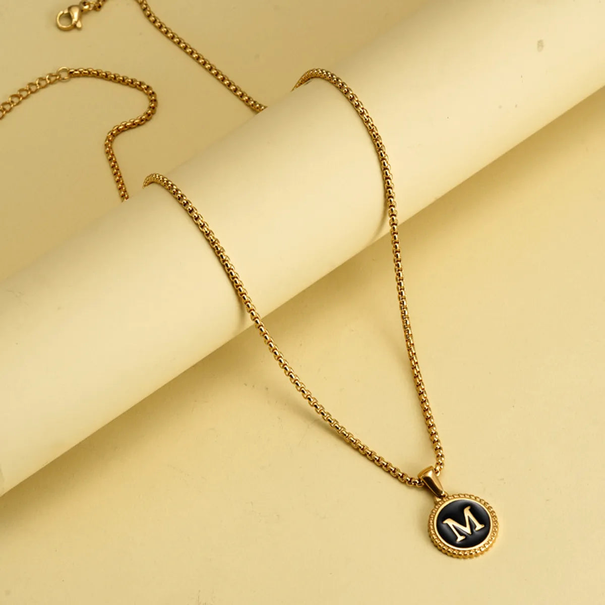 Casual Modern Style Letter Stainless Steel Enamel Plating 18k Gold Plated Pendant Necklace