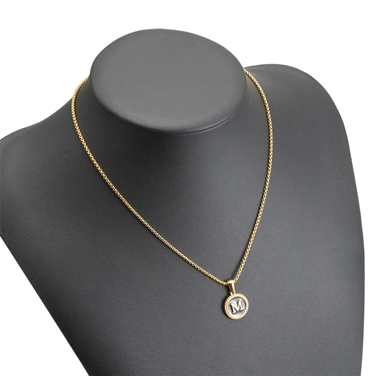 Casual Modern Style Letter Stainless Steel Enamel Plating 18k Gold Plated Pendant Necklace