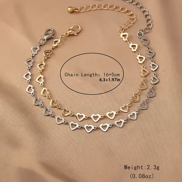 Casual Modern Style Simple Style Heart Shape Iron Women'S Bracelets