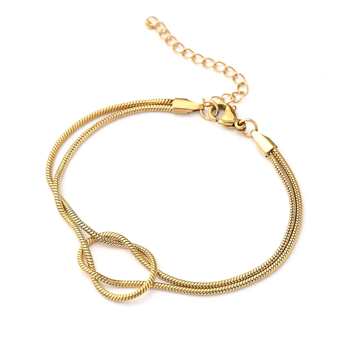 Casual Modern Style Simple Style Knot Solid Color 304 Stainless Steel 18K Gold Plated Bracelets In Bulk