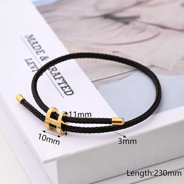 Casual Modern Style Simple Style Letter Colorful Solid Color 18K Gold Plated Stainless Steel Wholesale Wristband