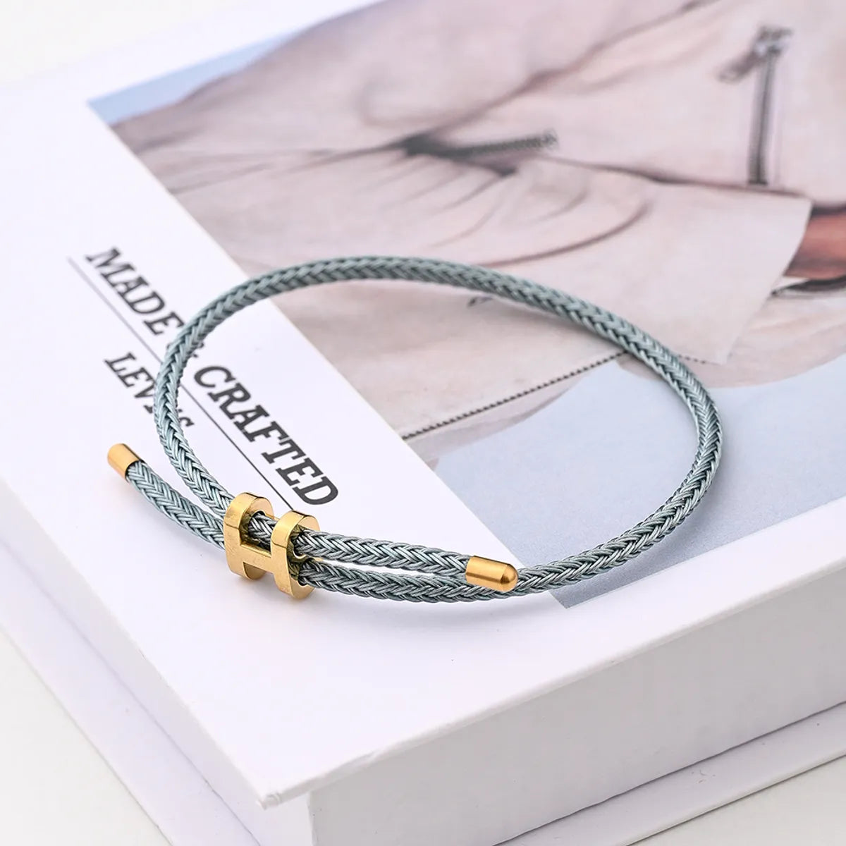 Casual Modern Style Simple Style Letter Colorful Solid Color 18K Gold Plated Stainless Steel Wholesale Wristband