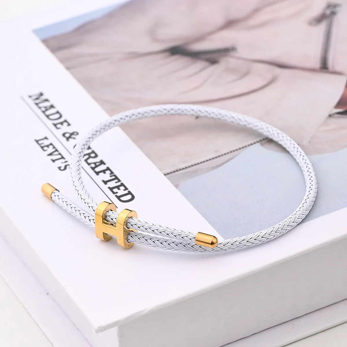 Casual Modern Style Simple Style Letter Colorful Solid Color 18K Gold Plated Stainless Steel Wholesale Wristband