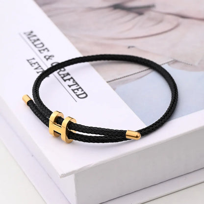 Casual Modern Style Simple Style Letter Colorful Solid Color 18K Gold Plated Stainless Steel Wholesale Wristband