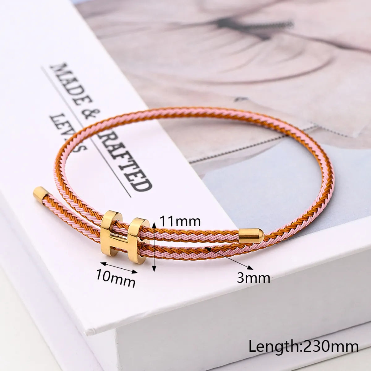 Casual Modern Style Simple Style Letter Colorful Solid Color 18K Gold Plated Stainless Steel Wholesale Wristband