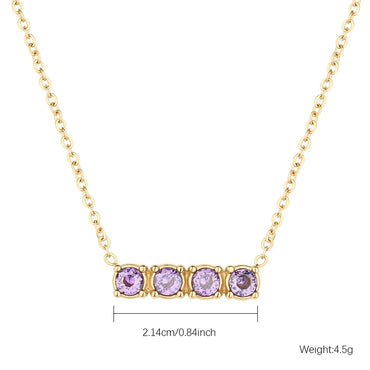 Casual Modern Style Simple Style Rectangle Stainless Steel Plating Inlay Zircon Gold Plated Pendant Necklace