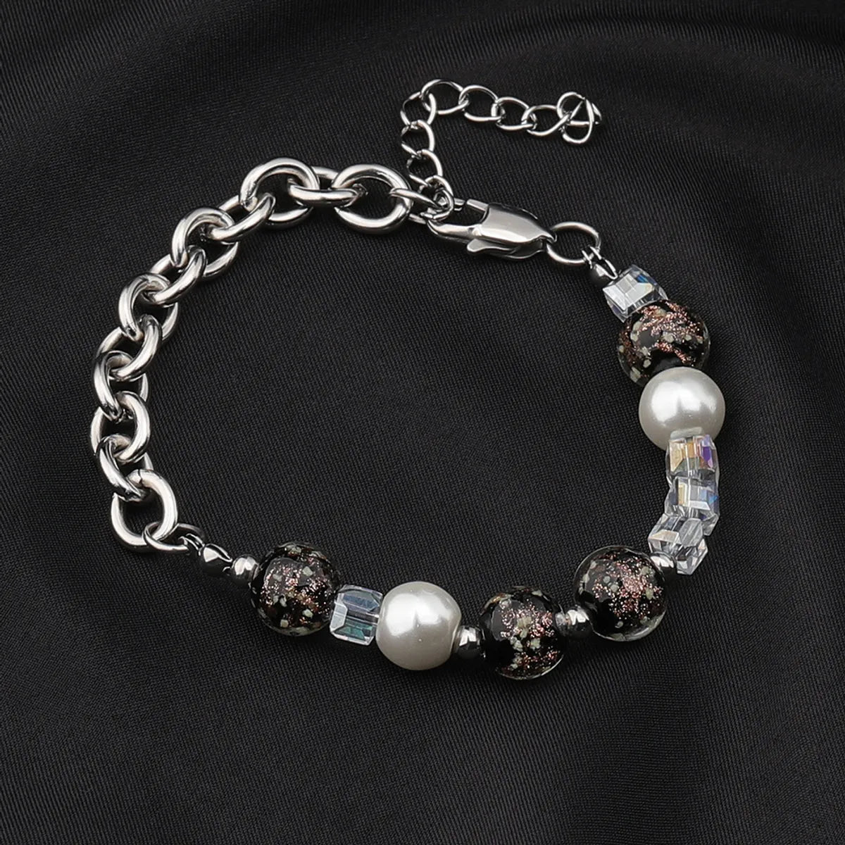 Casual Modern Style Simple Style Round Stainless Steel Beaded Luminous Bracelets Necklace