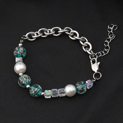 Casual Modern Style Simple Style Round Stainless Steel Beaded Luminous Bracelets Necklace