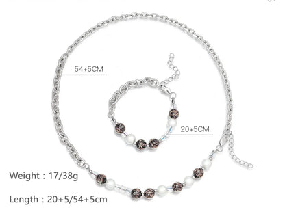 Casual Modern Style Simple Style Round Stainless Steel Beaded Luminous Bracelets Necklace