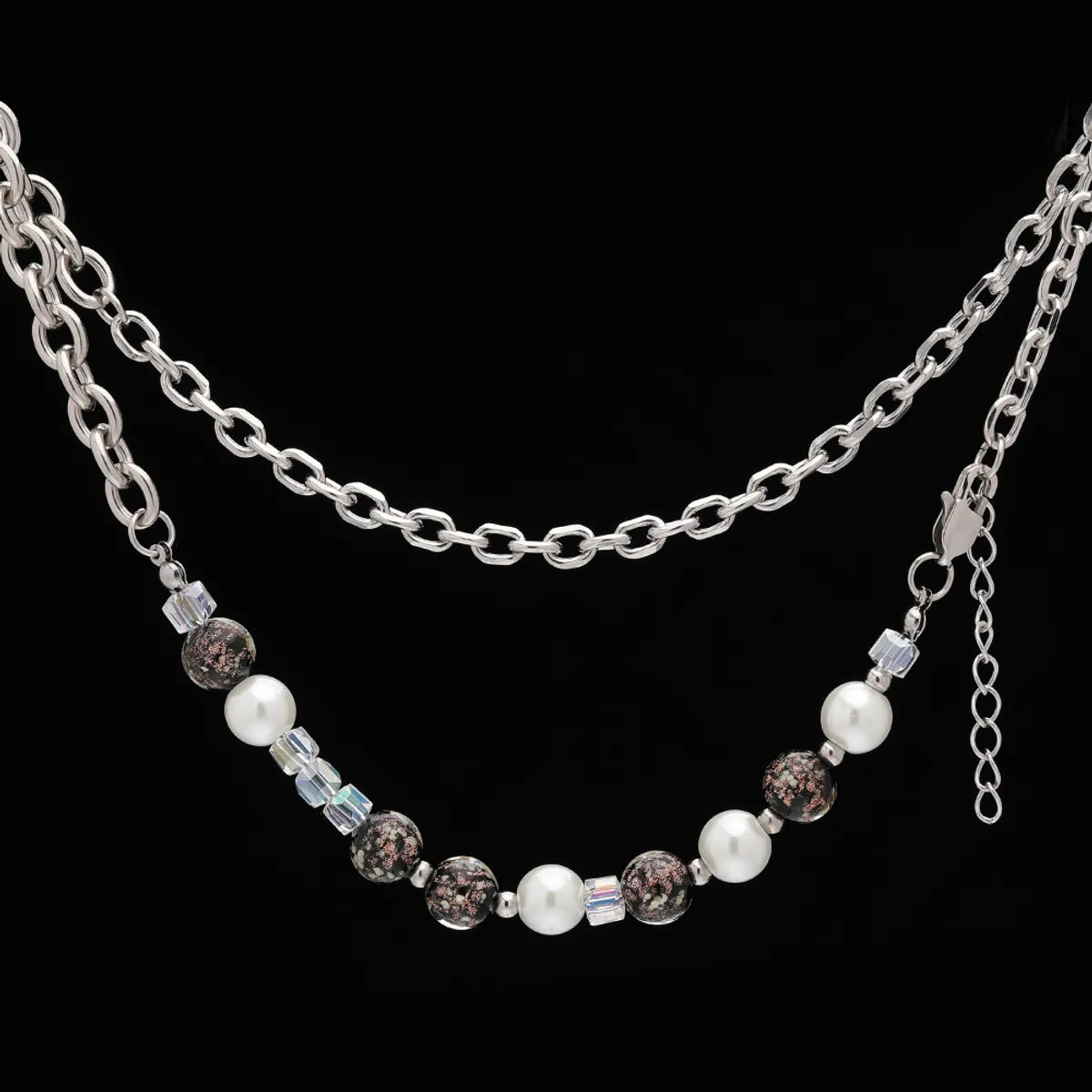 Casual Modern Style Simple Style Round Stainless Steel Beaded Luminous Bracelets Necklace