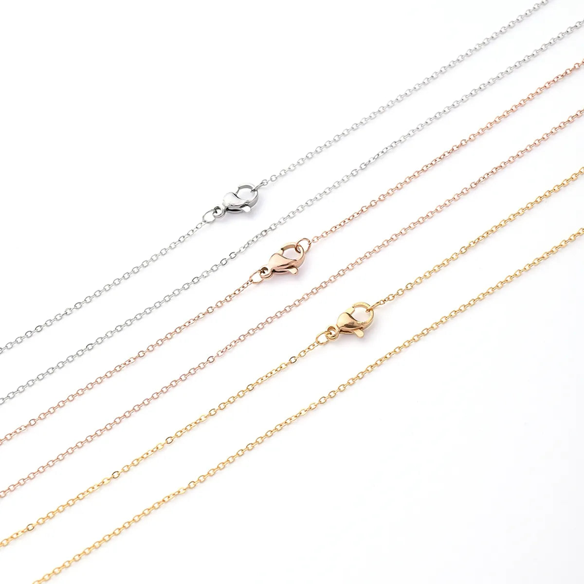 10 Strands/Package 304 Stainless Steel Rose Gold Plated Gold Plated Solid Color Polished Chain