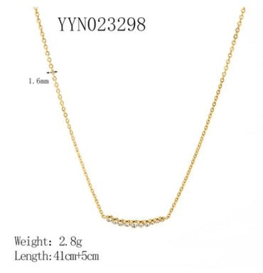 304 Stainless Steel 18K Gold Plated Casual Modern Style Plating Inlay Solid Color Rhinestones Necklace