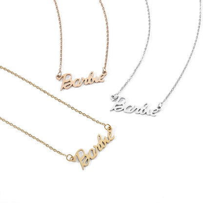 Casual Modern Style Sweet Letter  Stainless Steel Plating Pendant Necklace