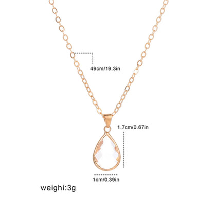 Casual Modern Style Water Droplets Alloy Plating Inlay Zircon 18k Gold Plated Women's Pendant Necklace