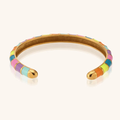 Casual Multicolor Stainless Steel Plating Cuff Bracelets