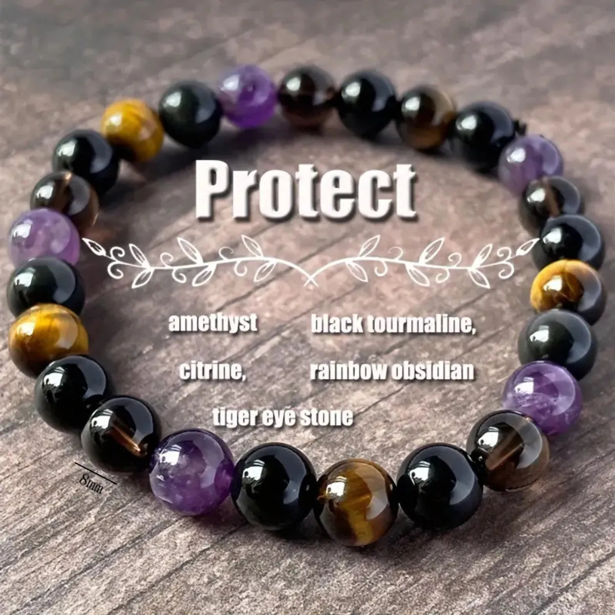 Casual Pastoral Classic Style Round Natural Stone Tiger Eye Bracelets In Bulk