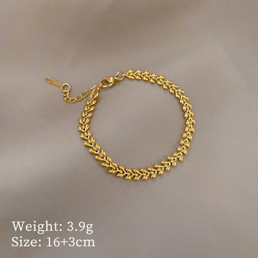 Casual Pastoral Simple Style Solid Color Titanium Steel Bracelets In Bulk