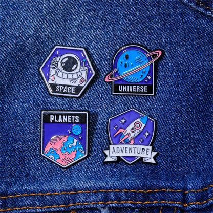 Casual Preppy Style Simple Style Astronaut Rocket Alloy Enamel Unisex Brooches