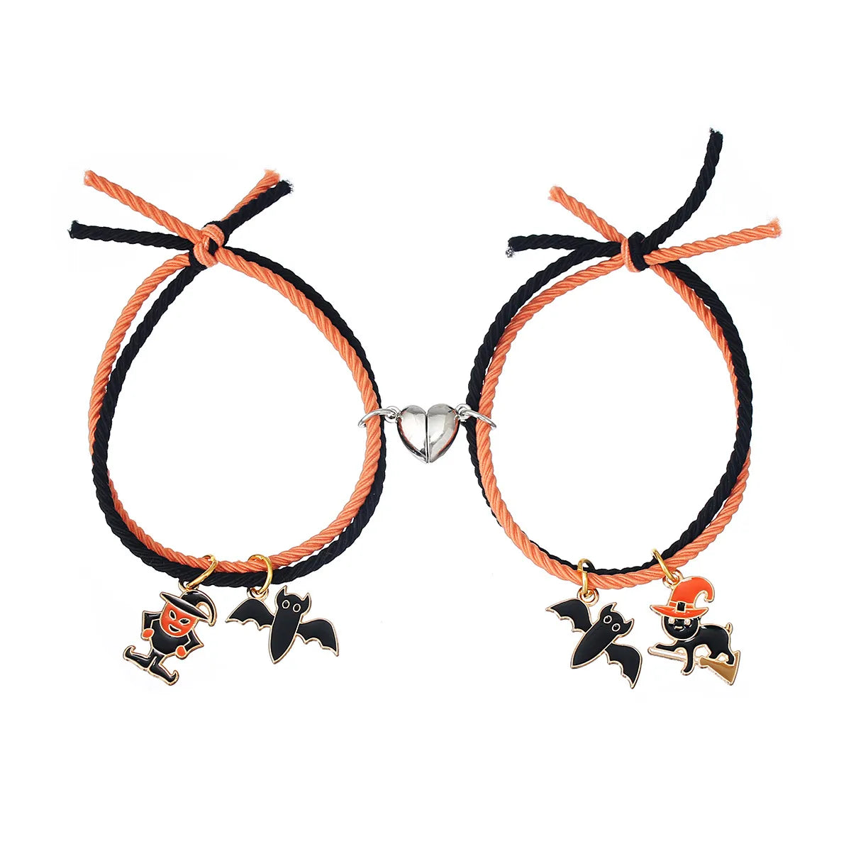 Casual Pumpkin Ghost Stainless Steel Elastic String Handmade Halloween Women'S Bracelets