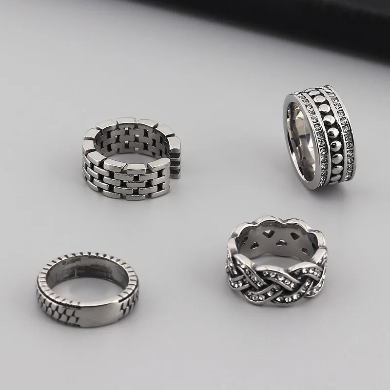 Casual Punk Leaf Titanium Steel Plating Unisex Rings