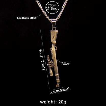 Casual Punk Pistol 201 Stainless Steel Zinc Alloy Unisex Pendant Necklace