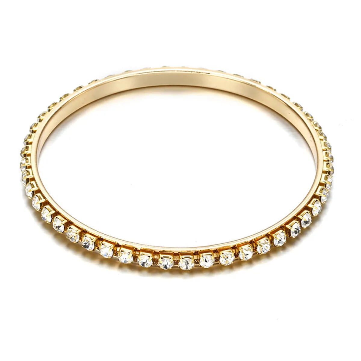 Casual Punk Solid Color Rhinestones Alloy Wholesale Bangle