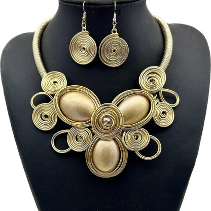 Casual Punk Spiral Alloy Resin Aluminum Women'S Jewelry Set