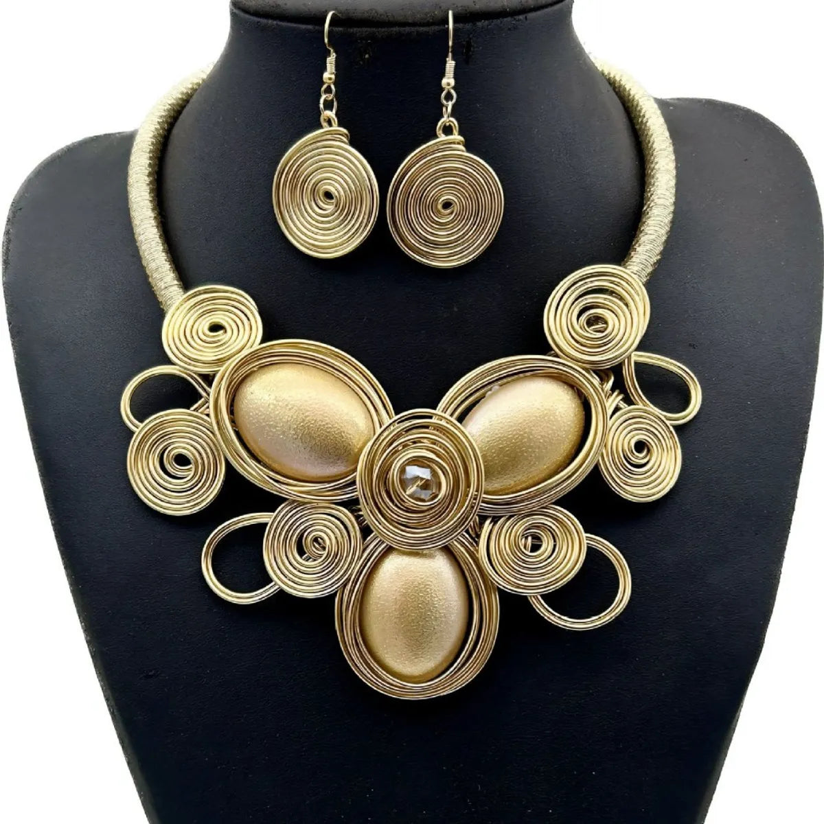 Casual Punk Spiral Alloy Resin Aluminum Women'S Jewelry Set