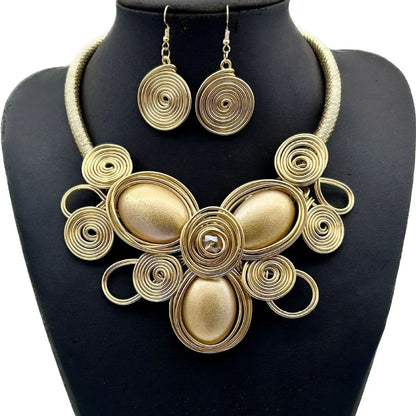 Casual Punk Spiral Alloy Resin Aluminum Women'S Jewelry Set