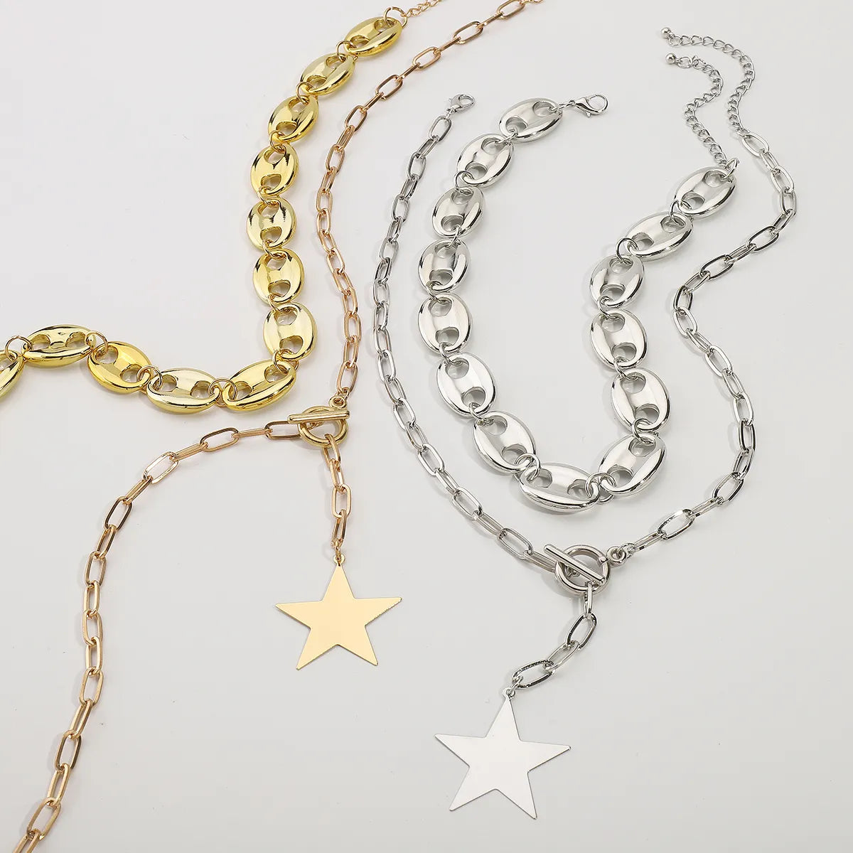 Casual Punk Star CCB Iron Chain Wholesale Pendant Necklace