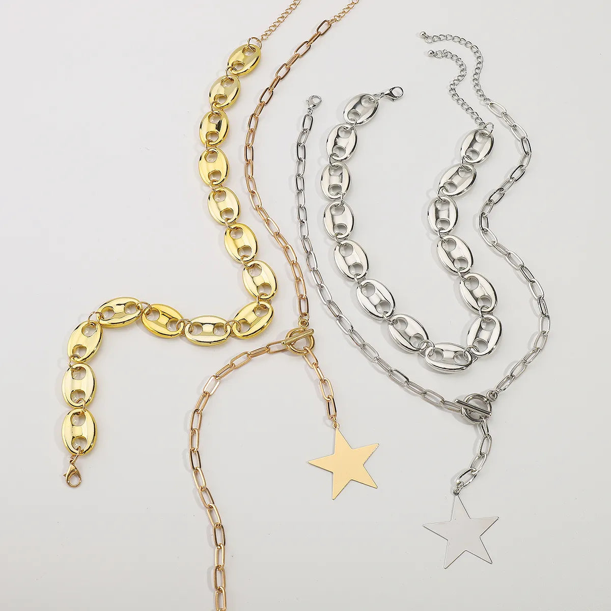 Casual Punk Star CCB Iron Chain Wholesale Pendant Necklace