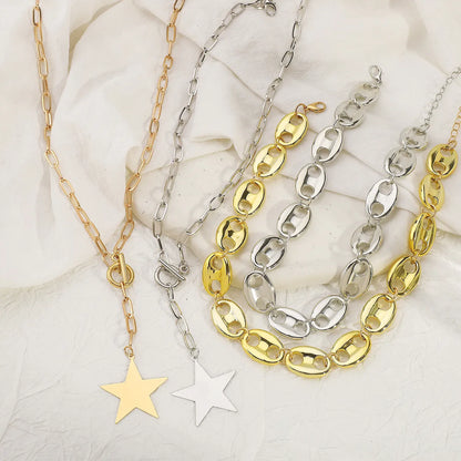 Casual Punk Star CCB Iron Chain Wholesale Pendant Necklace