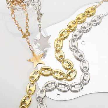 Casual Punk Star CCB Iron Chain Wholesale Pendant Necklace