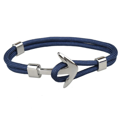 Casual Retro Anchor Alloy Rope Layered Unisex Bracelets