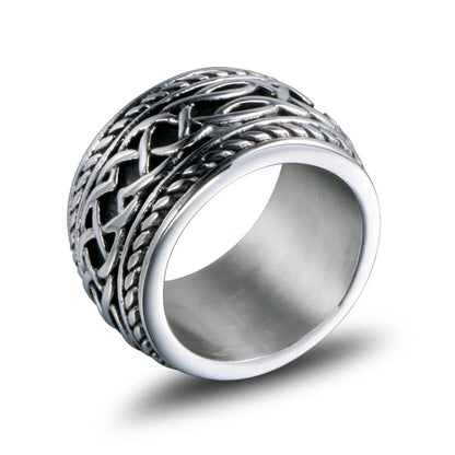 Casual Retro Chains Print 304 Stainless Steel Men'S Rings