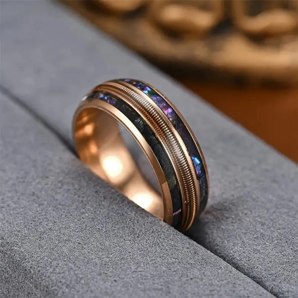 Casual Retro Color Block 304 Stainless Steel Enamel Men'S Rings