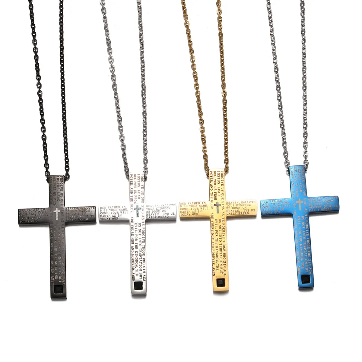 Casual Retro Cross 304 Stainless Steel Men'S