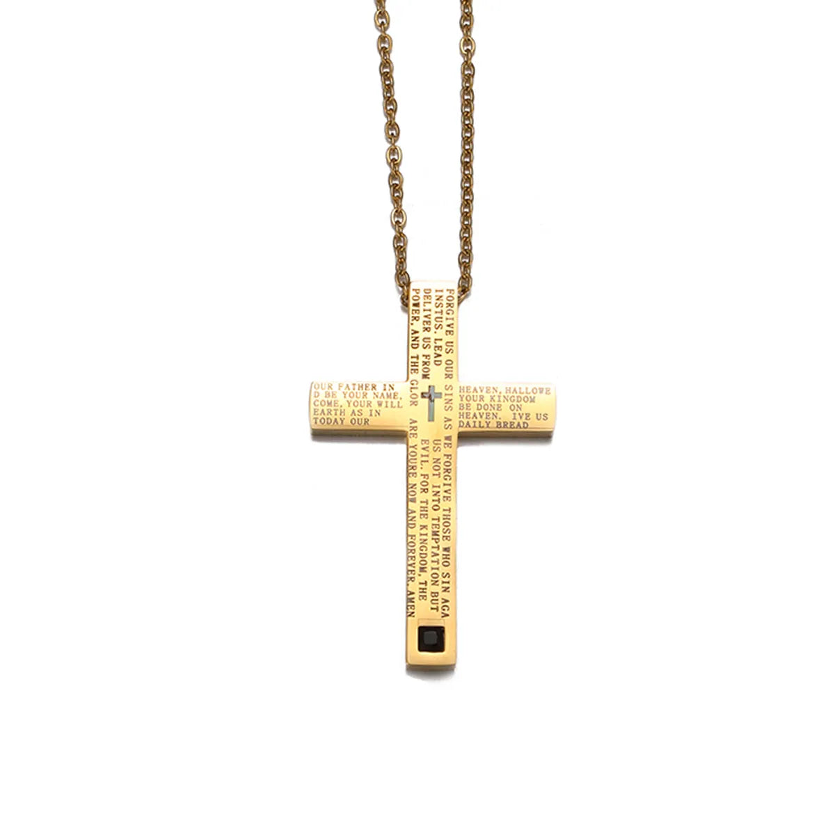 Casual Retro Cross 304 Stainless Steel Men'S