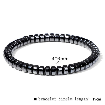 Casual Retro Geometric Elastic String Hematite Beaded Unisex Bracelets