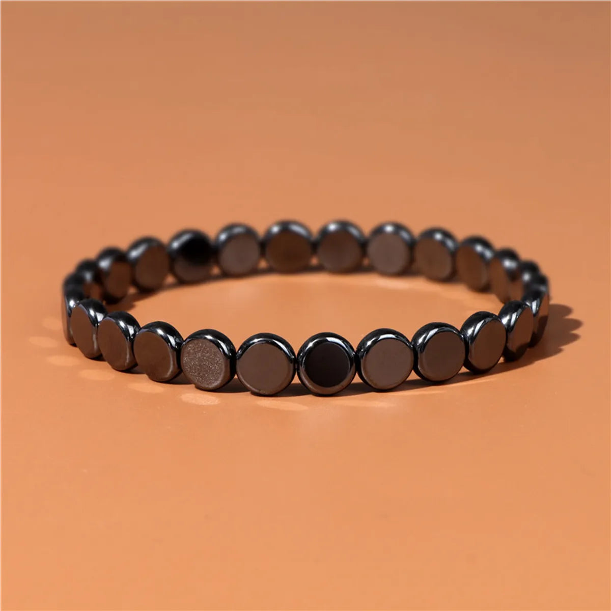 Casual Retro Geometric Elastic String Hematite Beaded Unisex Bracelets