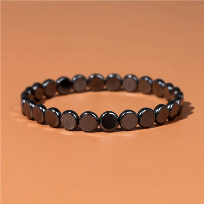 Casual Retro Geometric Elastic String Hematite Beaded Unisex Bracelets