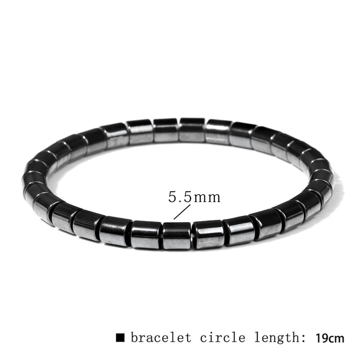 Casual Retro Geometric Elastic String Hematite Beaded Unisex Bracelets