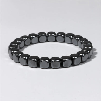 Casual Retro Geometric Elastic String Hematite Beaded Unisex Bracelets