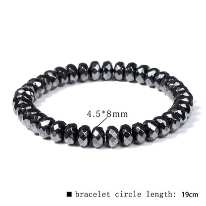 Casual Retro Geometric Elastic String Hematite Beaded Unisex Bracelets