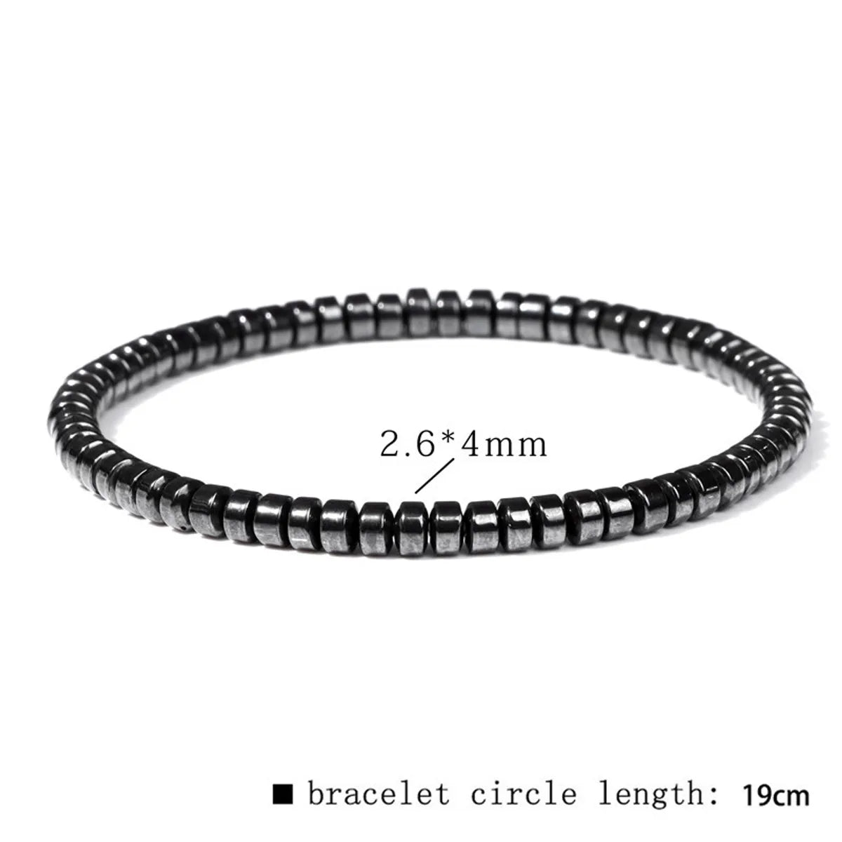 Casual Retro Geometric Elastic String Hematite Beaded Unisex Bracelets