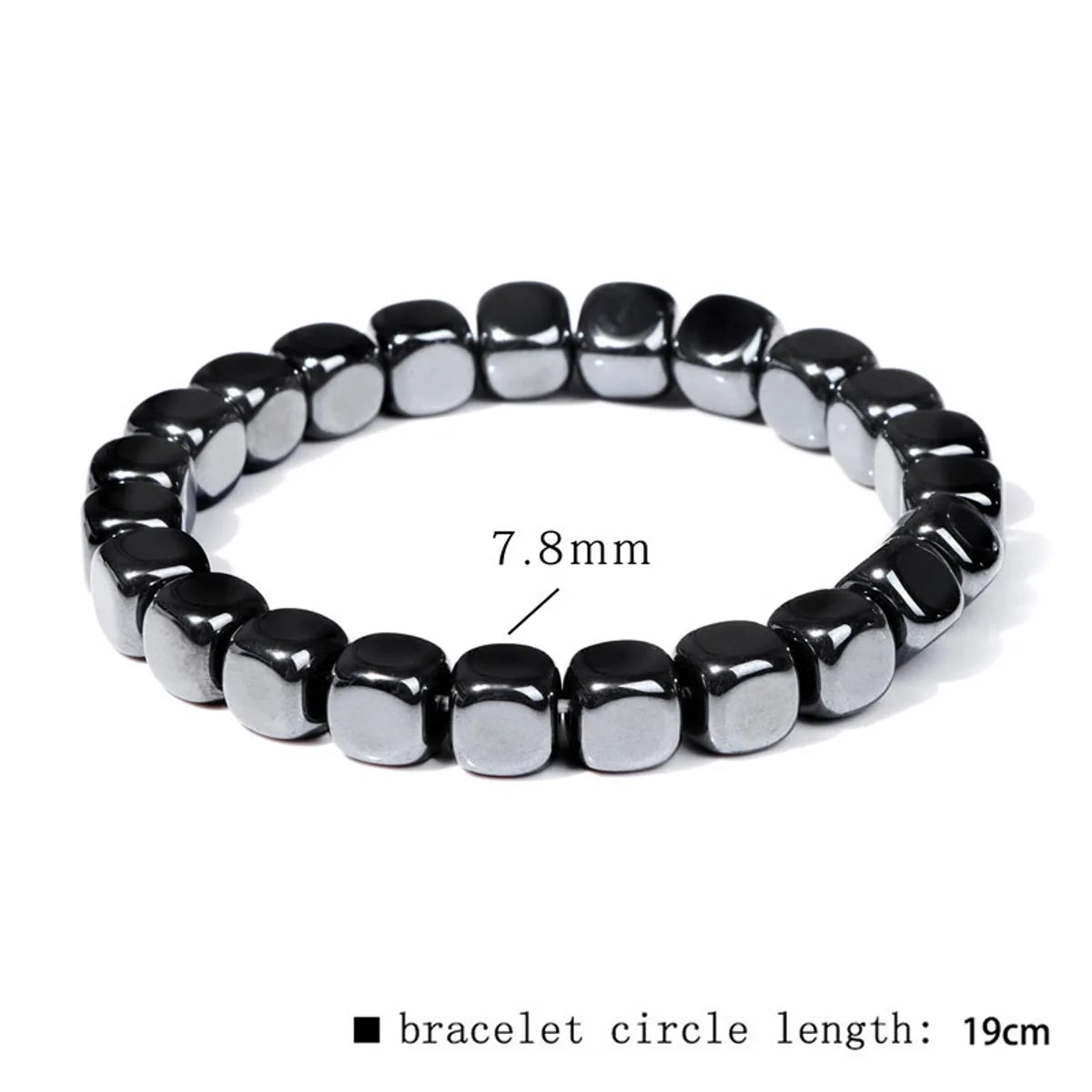 Casual Retro Geometric Elastic String Hematite Beaded Unisex Bracelets